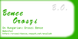 bence oroszi business card